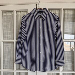 Soeur Classic Blue & White Striped Button-Up Shirt